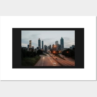 Atlanta Skyline at Sunset Posters and Art